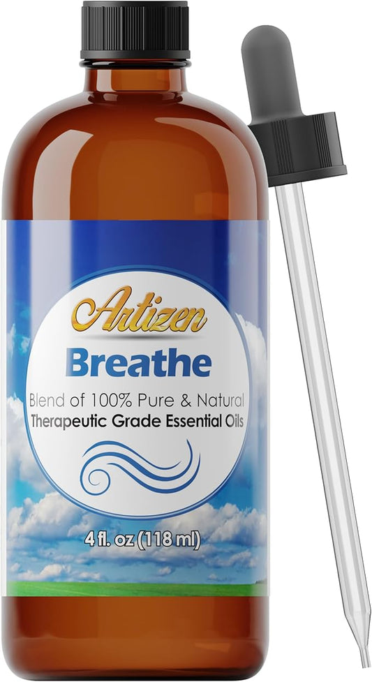 Artizen Breathe Blend Essential Oil Therapeutic Grade 4oz Bottle for Aromatherapy (100% Pure & Natural - Undiluted)