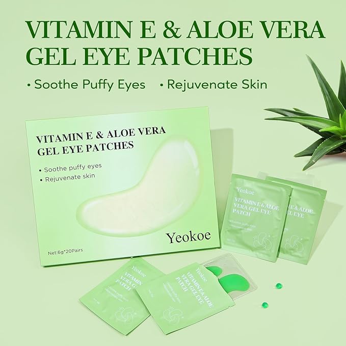 Under Eye Patches for Dark Circles,Puffy Eyes,20 Pairs Face Masks SkinCare With Vitamin E and Aloe Vera Gel for Rejuvenate
