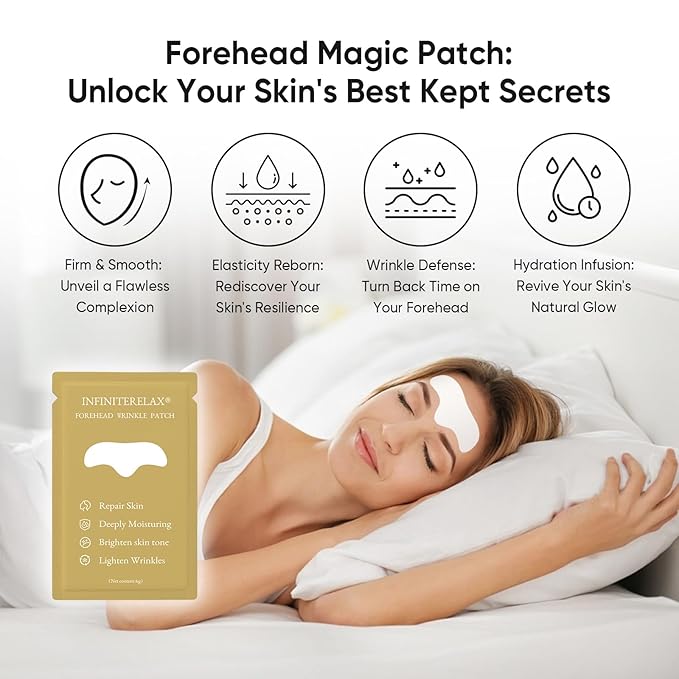 12Pcs Forehead Wrinkle Patches for Women, Hydrolyzed | Collagen | Vitamin E | Aloe Vera to Reduce Wrinkles Forehead Wrinkles Treatment Overnight (Milky white)