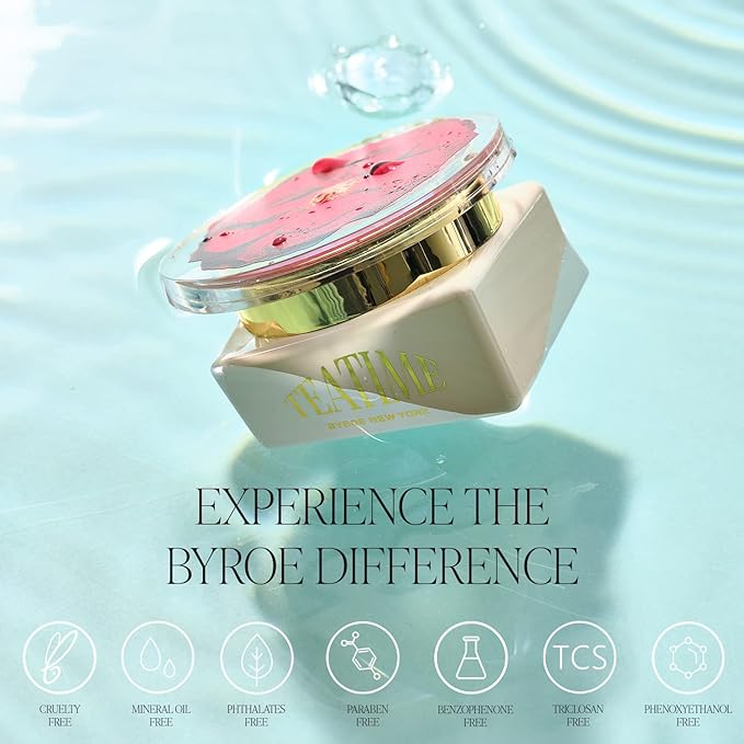 BYROE Rose Tea Eye Cream | Detoxifying Eye Treatment to Visibly Plump and Treat Dark Circles | Tighten and Fill Fine Lines with Damask Rose Flower Water and Vegan Collagen | 20ML