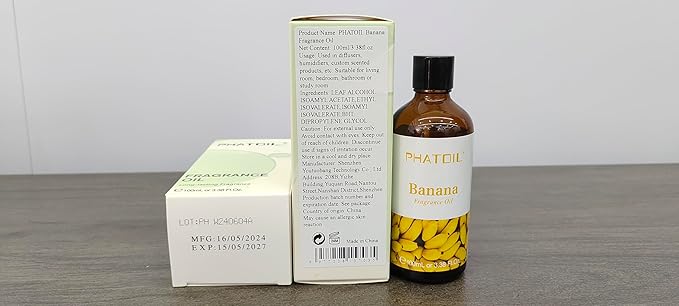 3.38FL.OZ Banana Fragrance Oils for Aromatherapy, Essential Oils for Diffusers for Home, Perfect for Diffuser, Yoga, Skin Care, DIY Candle and Soap Making - 100ml
