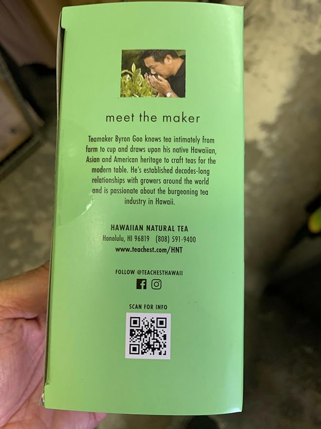 Hawaiian Natural Tea Organic Mamaki Jasmine Green Tea Blend - Antioxidant-Rich For Calming, Wellness, Bedtime, Anxiety & Stress - Gift for Special Ocassions, 20 Bags