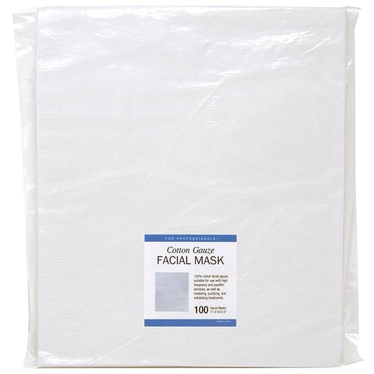 APPEARUS 100% Cotton Gauze Facial Masks – Pre-Cut & Uncut Options – Breathable Open Weave for High-Frequency, Clay, Mud, and Paraffin Treatments – 100 Count