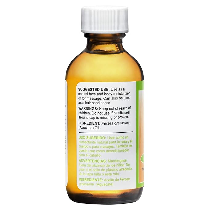 De La Cruz Avocado Oil - Expeller Pressed Pure 100% Avocado Oil for Hair and Body - Lightweight Body Oil for Dry Skin - 2 FL. OZ. (12 Bottles)