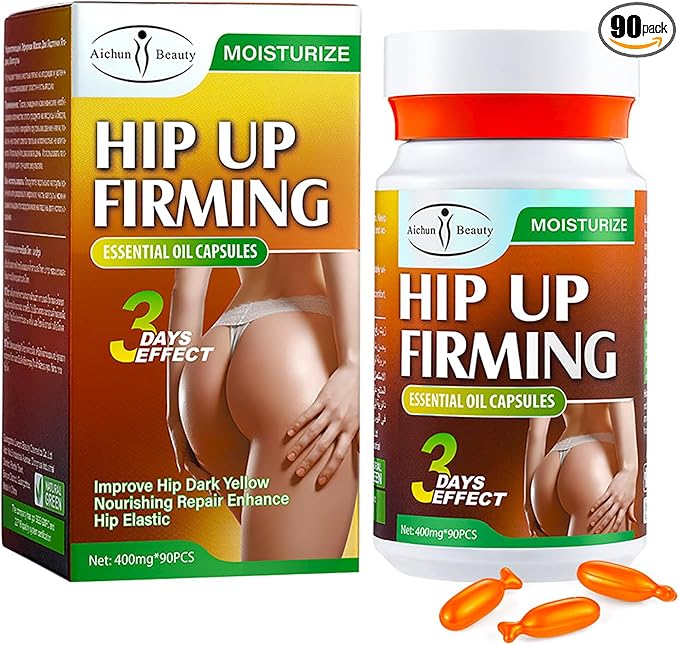 AICHUN BEAUTY Hip Up Firming Lifting Essensial Oil Capsules 3 Days Effect Moisturizing Nourishing 400mg x 90pcs