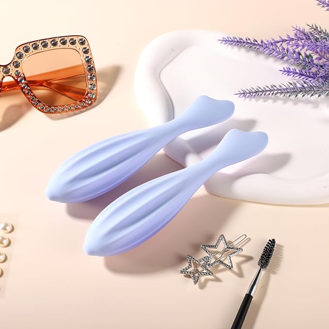 2pcs Face Massage Rollers, 6.99x1.1x0.43in Silicone Facial Rollers Reliable Face Massager Tool Face Skin Care Face Guasha Stick Body Gua Sha Relax for Women(Blue)