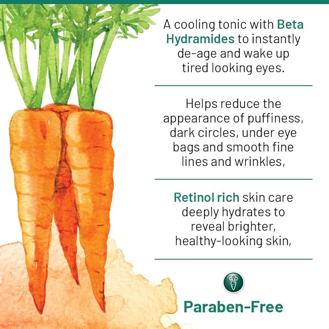 40 Carrots Carrot & Cucumber Eye Gel with Retinol for All Skin Types - Smooths Fine Lines & Reduces Wrinkles, Crow's Feet, Dark Circles, Under Eye Bags | Paraben Free (0.5 fl oz)