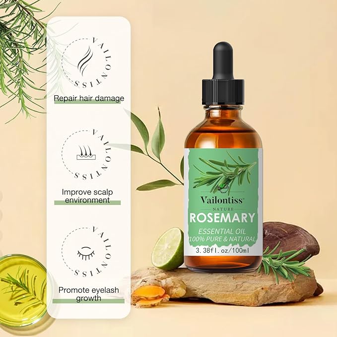 Rosemary Oil, Scalp & Hair Strengthening Oil, Rosemary Oil for Hair Growth, Dandruff Removal and Hair Strengthening for All Hair Types(Rosemary Oil, 100ml)