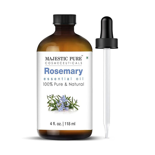 Majestic Pure Rosemary Essential Oil - 100% Pure & Premium Rosemary Oil for Hair Growth, Skin, Face, Aromatherapy & Diffuser - 4 fl oz