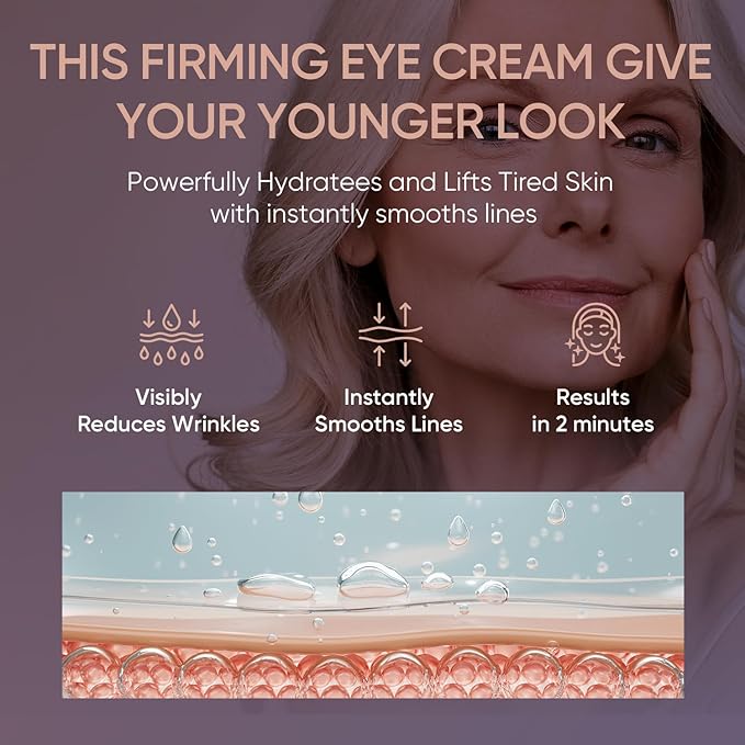 Instant Rapid Wrinkle Eye Cream: Temporary Effects Firm & Lift Under Eye Bags and Reduction Puffiness and Remover Dark Circles - 60 Second Tightener 30mL