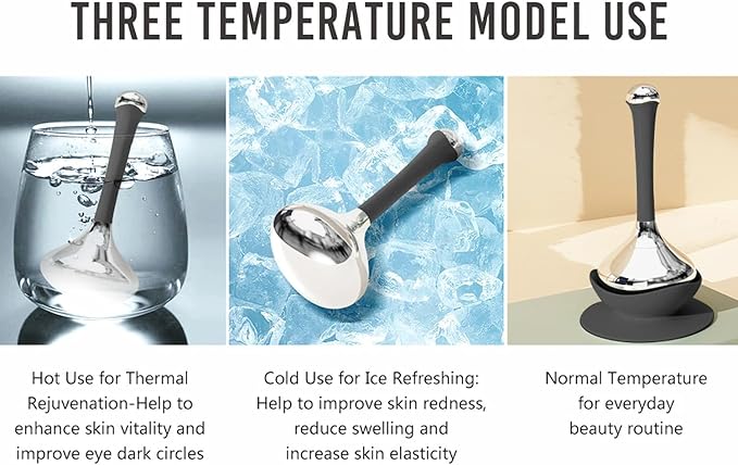 Ice Roller for Face and Eye Facial Massage Tool, Metal Cold Roller for Face Cryotherapy, Cryo Sticks for Puffiness and Pain Relief