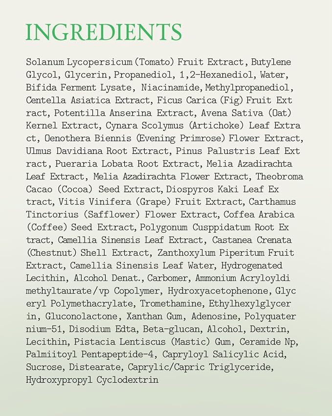 FULLY Green Tomato Serum, Pore Tightening with 67% Green Tomato Extract, Vit C and PHA, Elastcity Boosting and Skin Moisturization, Fragrance Free, Vegan & Dermatologically Tested, 1.01 fl.oz