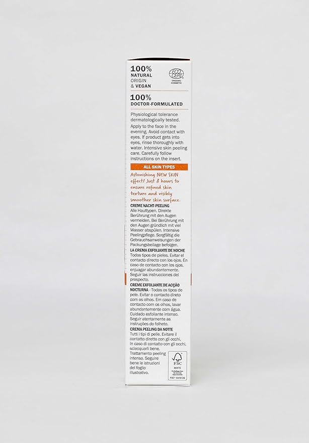 The Peeling Night Cream - Visibly Brighter Skin - Smooth And Radiant Complexion - Deeply Exfoliates And Nourishes - Hypoallergenic - Vegan - Normal, Combination And Oily Skin Types - 1.3 Oz