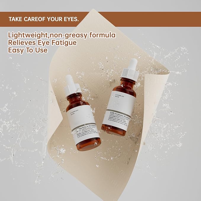 The Caffeine Solution 5% + EGCG，Reduces Appearance of Eye Contour Pigmentation and Puffiness，Under Eye Serum (30ml) Caffeine For Face Moisturizing Serum (1)