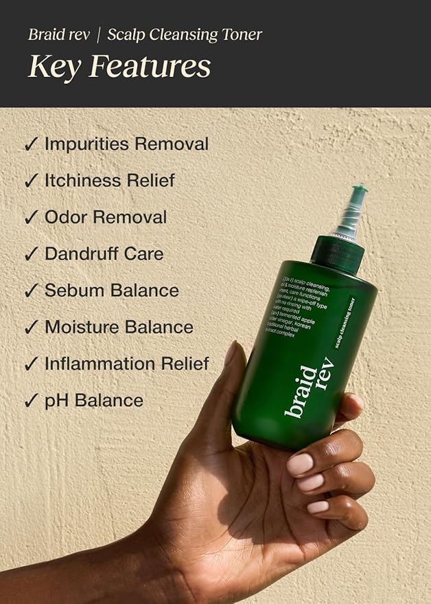 Braid Rev Scalp Cleansing Toner & Sleeping Oil Balm Set, Scalp Treatment for Itchy Hair, Nourishing for Dry Scalp, Moisturizing Braid, Detoxify