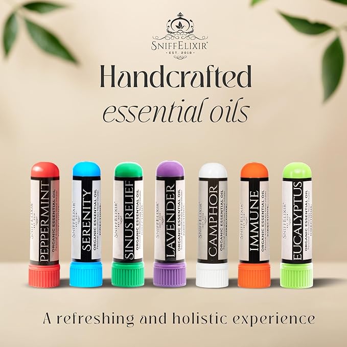 Eucalyptus Inhaler for Adults - 2 Pack Eucalyptus Nasal Inhaler with Essential Oils, Natural Aromatherapy Nasal Stick Inhaler for Breathing, Portable Nasal Inhalers for Aromatherapy Stick