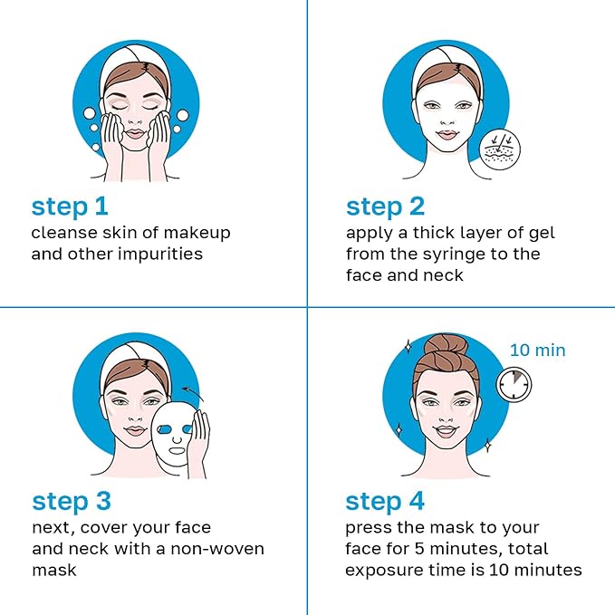 Name Skin Care Korean Carboxy CO2 Therapy Face & Neck Mask Set of 2 - Hydrating Oxygen Carboxytherapy Skincare Sheet Masks - Moisturizing Anti Aging Pore Tightening Brightening Facial Treatment Gel