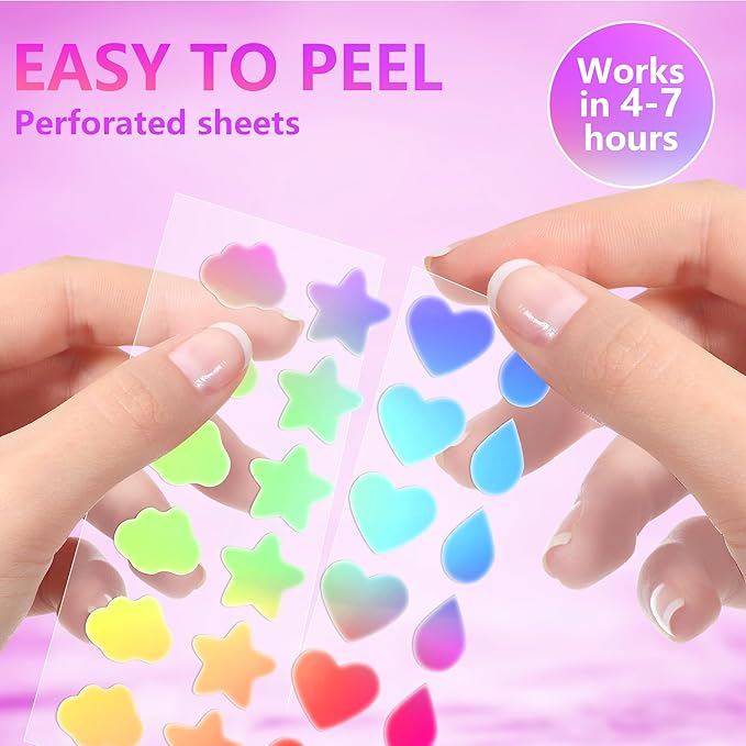 2PACK 224 Counts Cute & Fashion Stars Pimple Patches for Face , Hydrocolloid Acne Patches,Zits Absorbing Patch, Covering Zits and Blemishes with Salicylic Acid, Tea Oil & Centella, Cruelty Free