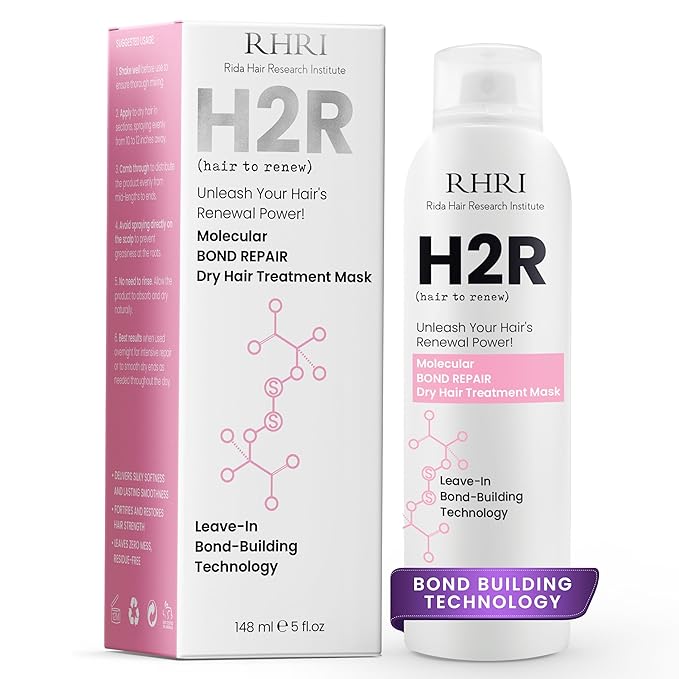 RHRI H2R ANTISOCIAL Molecular Bond Building Dry Hair Treatment Mask Spray, Dry Hair Mask Spray Aerosol, Time Realease Bond-Building Dry Hair Mask, Repair + Soften + Shine, Dry