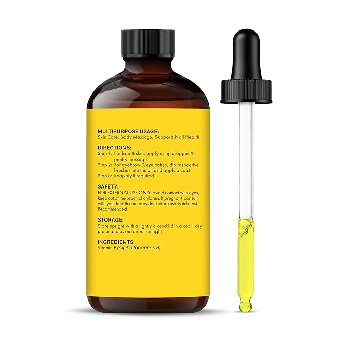 Majestic Pure Vitamin E Oil - 100% Pure & Natural, 20,000 IU | Premium Grade, Cold-Pressed and Tocopherol to Repair Dry, Damaged Skin| Moisturizing Skin, Hair and Scalp 4 Fl Oz