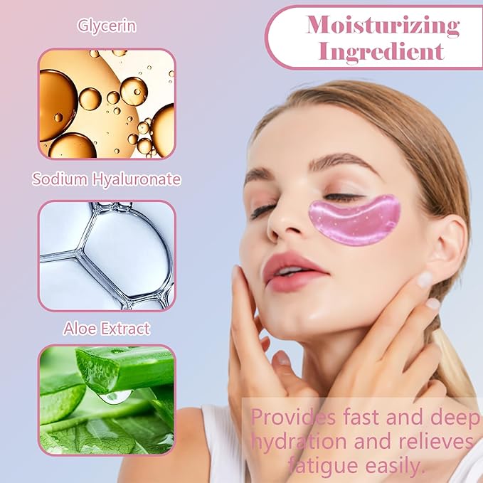 Miniling 28 Pairs Eye Masks, Reduce Wrinkles Under Eye Patches for Puffy Eyes, Dark Circles, Eye Bags, Natural Collagen Eye Gels Pads Face Moisturizer for Women Men