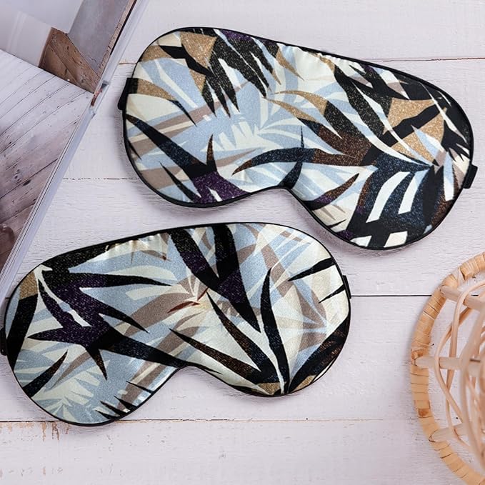 Maxfeel Feel 100% Pure Silk Eye Mask Sleep Eye Mask Eye Cover Eyeshade Sleeping Eye Mask Floral Colors (#35)