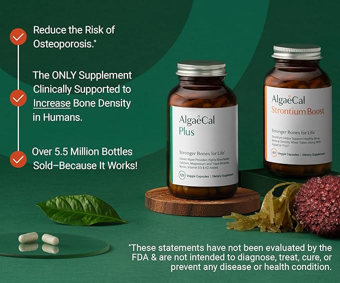 ALGAECAL Bone Builder & Collagen Bundle – Clinically-Supported Collagen with Verisol, Fortibone, Fortigel + Plant-Based Calcium, Strontium, D3, K2, Magnesium & 16 Nutrients for Beauty & Bone Health