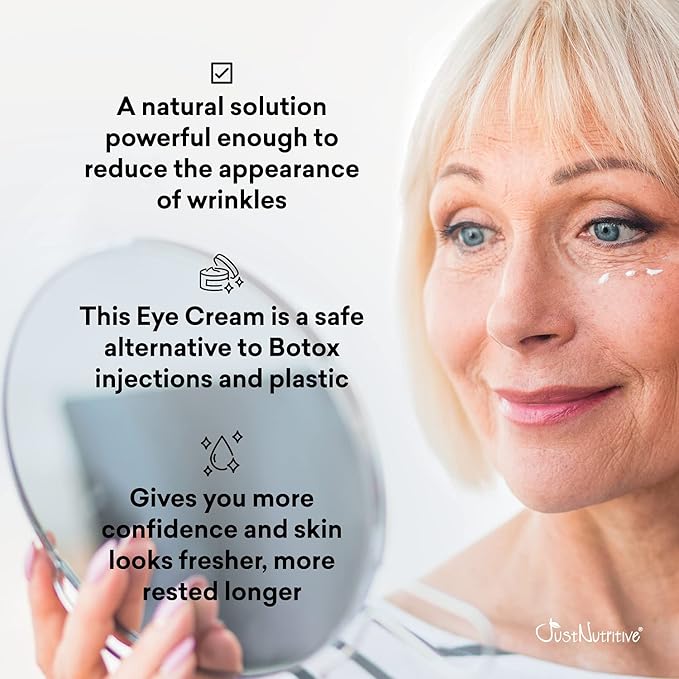 Just Nutritive Anti-Aging Eye Cream | Nutritive Ingredients | Under Eye Wrinkle Treatment | Crows Feet Eye Cream | Best Anti Aging Cream For Eyes 2oz