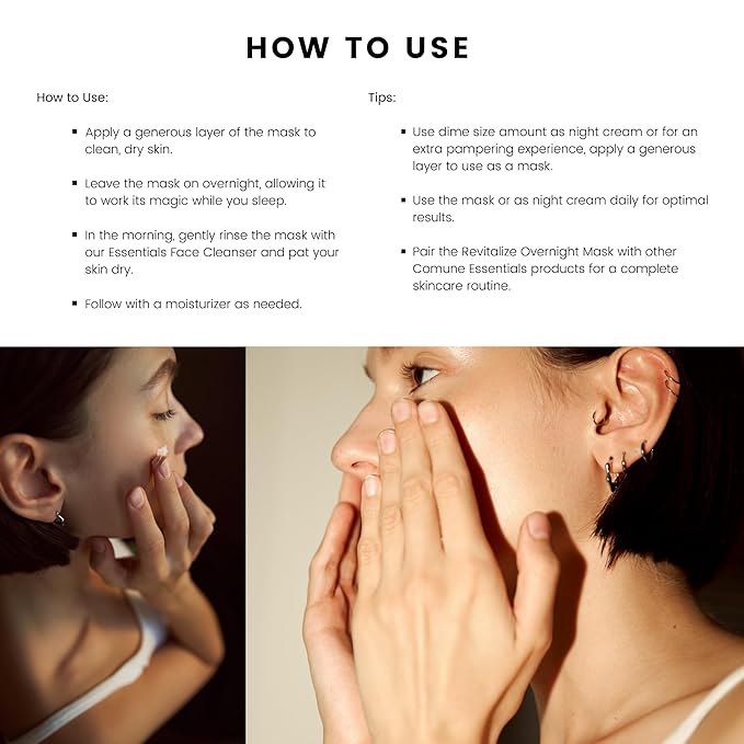 COMUNE Revitalize Overnight Mask - Nourishing & Revitalizing Night Cream | Deep Hydration, Radiant Skin | Restoration & Anti-Aging | All Skin Types, 50 mL / 1.7 fl.oz