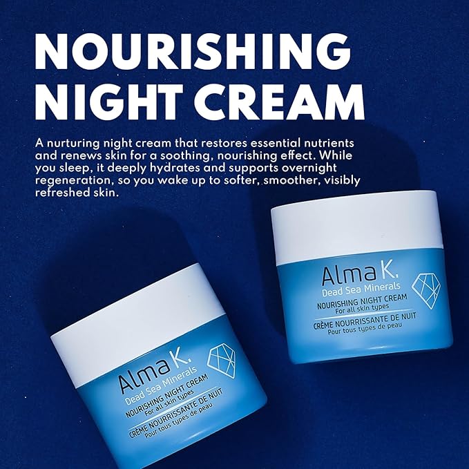 Alma K Nourishing Night Cream - Face Cream for All Skin Types - Facial Moisturizer with Dead Sea Minerals - Face Moisturizer for Women - 1.7 oz