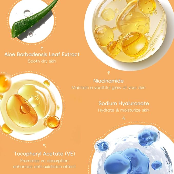 Turmeric Vitamin C Skin Care Set,5 Piece Gentle Skin - Turmeric Cleanser,Toner,Serum,Eye Cream,Moisturizer,to Cleanses, Soothing, Hydrating Skin, Skin Care Set for All Skin Type