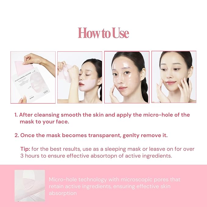 Glassy Hydrogel Face Mask, Deep Hydrating Overnight Hydrogel Mask for Dewy and Radiant Skin, Vegan Collagen, Preps Skin for Long-Lasting Makeup, Elasticity Improvement, 34g x4ea