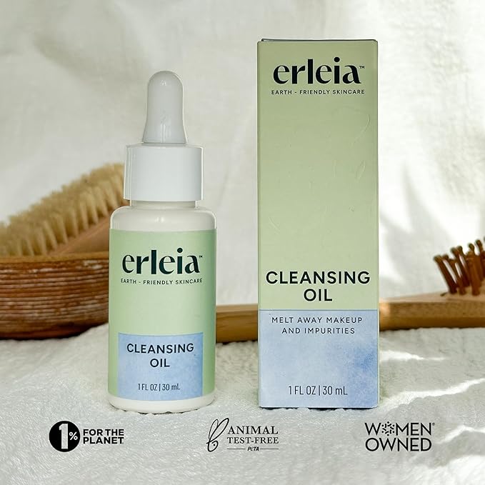 Cleansing Oil, Natural Face Cleanser, Makeup Remover, Nourishing Oils, Vegan, Cruelty-Free, Sustainably-Sourced Ingredients, Compostable Bottle