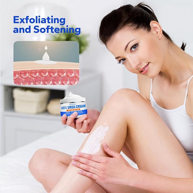 Urea Cream 40% + Salicylic Acid 2%, Urea Foot Cream with Jojoba Oil, Avocado Oil, and Aloe Vera for Foot Dry Cracked Heels, Knees, Elbows, Hands Repair Treatment, Deep Moisturizes Skin