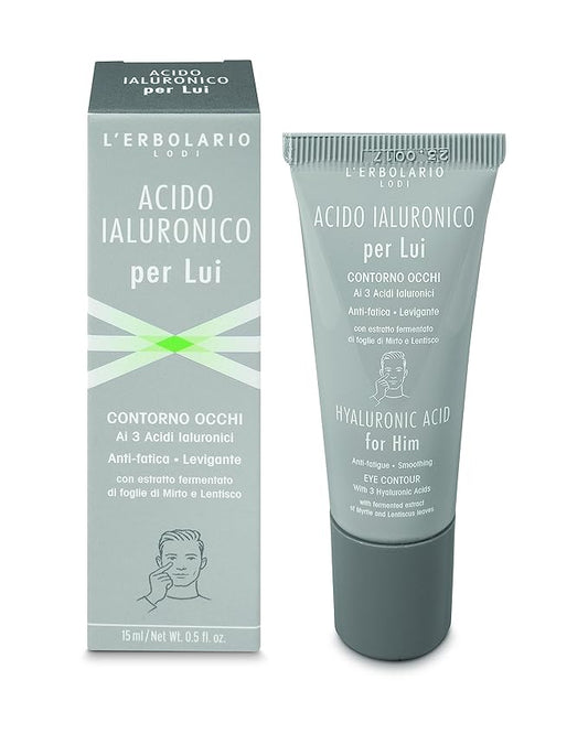 LErbolario Hyaluronic Anti-Fatigue Smoothing Eye Contour for Men - 0.5 oz Gel