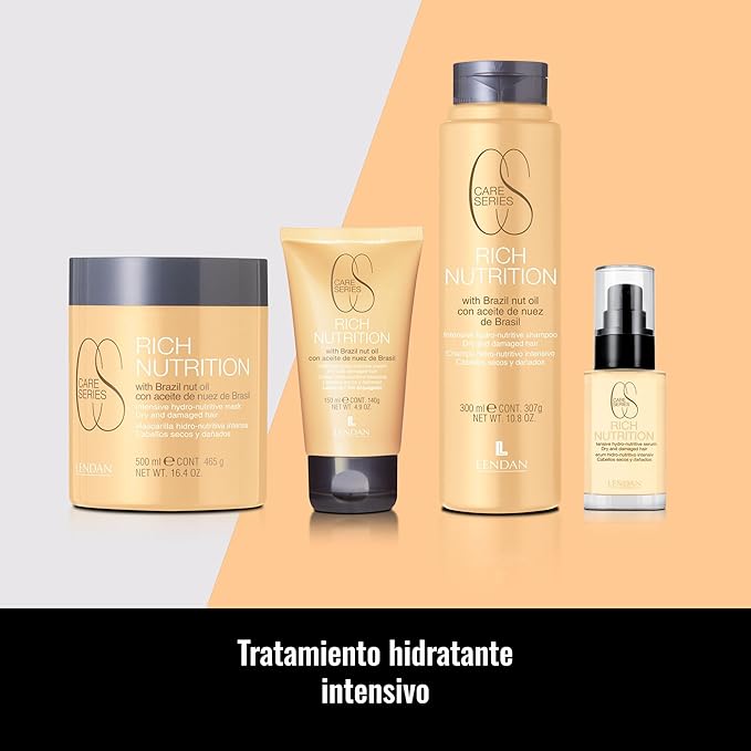 Lendan - Hydrating Hair Mask - Rich Nutrition - 500 ml - for Dry and Damaged Hair - with Brazil Nut Oil - Intensely Nourishes and Hydrates Hair - Repairs Split and Dry Ends