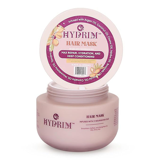 Botanical Hydrating Hair Mask for Damaged Hair – Max Repair & Deep Hair Conditioner – Hair Moisturizer, Infused with Argan Oil Plus 10 More Nourishing Oils – Fresh Floral Aroma, 8.45 fl oz