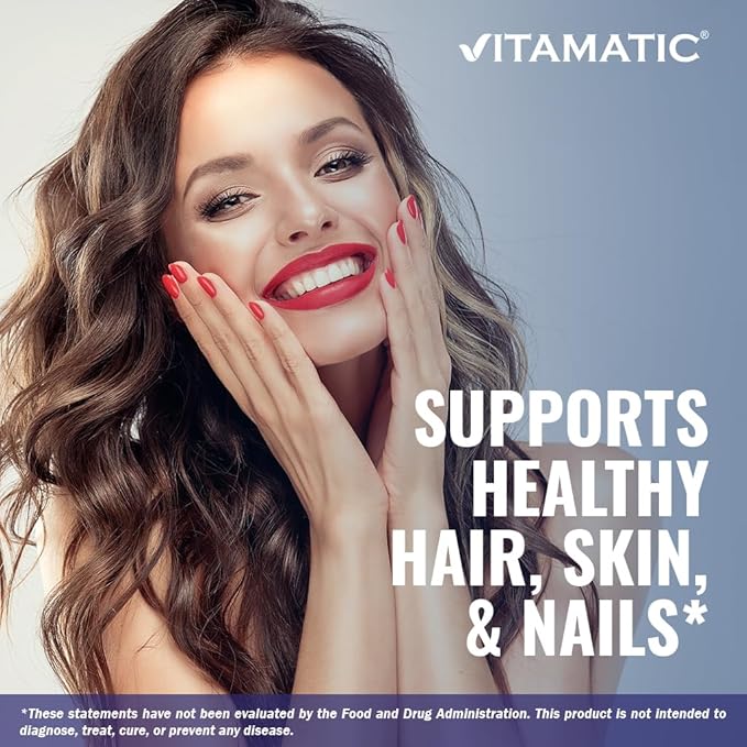 Vitamatic Hydrolyzed Keratin 500mg per Serving - 120 Vegetarian Capsules - Keratin Supplements for Healthy Hair Skin & Nails for Adults