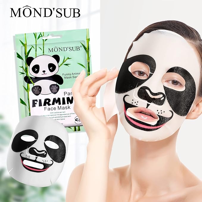 Animal Spa Mask, Character Masks Sheet- Penguin, Panda, Tiger, Cat -Nourishing Moisturizing Effects For All Skin Types- Birthday Party Gift for her, Girls Night, Spa Night, Beauty Gift (4pack)