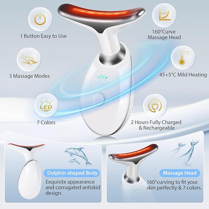 3 in 1 Face 𝖲cuIpting Tool, 7 Color Mode, Facial Massager for Face and Neck, at-Home Facial Beauty De𝗏ice for Skin Care, Face 𝖲cuIpting Wand