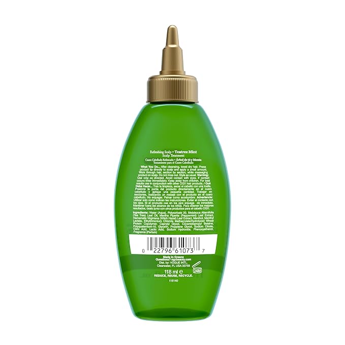 OGX Extra Strength Refreshing Scalp + Rosemary Mint, Refreshing to Help Remove Scalp Buildup, Minty Leave-In Dry for Shiny Hair, 4 fl. Oz