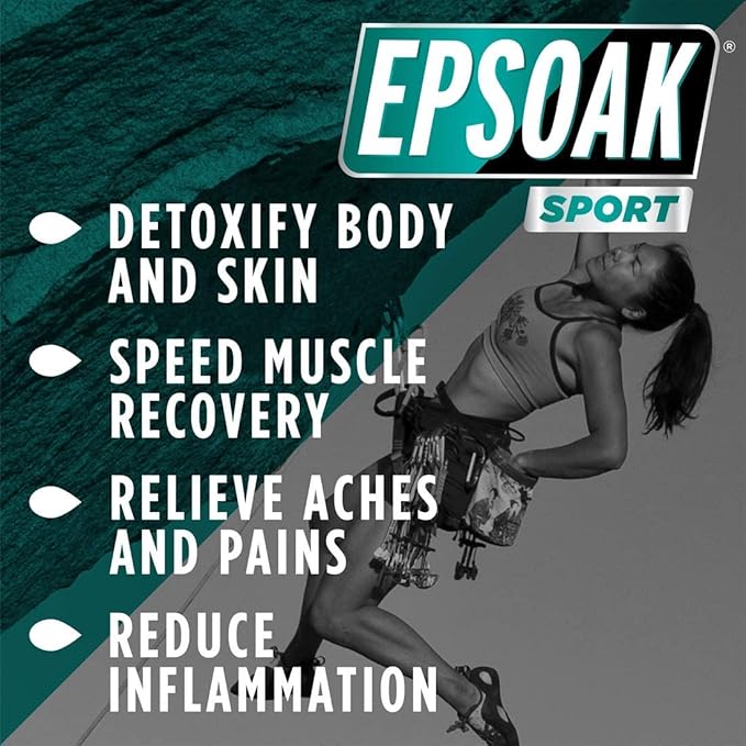 Epsoak Sport Epsom Salt for Athletes - 5 lbs. Energizing Therapeutic soak with Eucalyptus and Peppermint Essential Oils