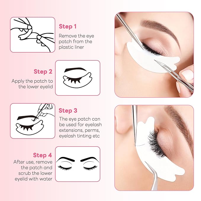 50 Pairs Under Eye Patches,Eye Pads Lash Extensions Lint Free, Eyelash Extension Patches Add Aloe Vera Hydrogel Lash Pad
