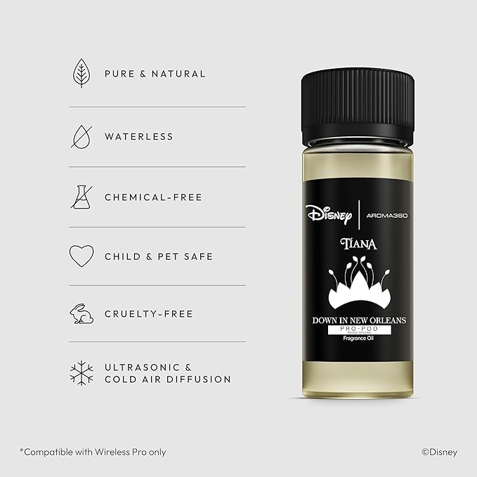 Aroma360 | Disney Down in New Orleans Pro-Pod Fragrance Oil Blend | The Princess and The Frog | Princess Tiana | Aromatherapy Scent Diffuser Oil | Coconut Bergamot Valencia Orange 1.7 fl oz 50mL