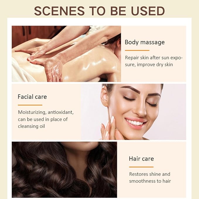 Castor Oil Massage Oil - Body Oil After Shower - Essential Oils for Skin & Hair Care -Soothe,Nourish,Smooth -Instant Absorption & Non-Greasy for All Skin Types