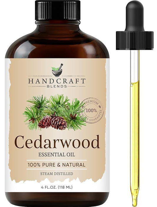 Handcraft Blends Cedarwood Essential Oil - Huge 4 Fl Oz - 100% Pure and Natural - Premium Grade Essential Oil for Diffuser and Aromatherapy