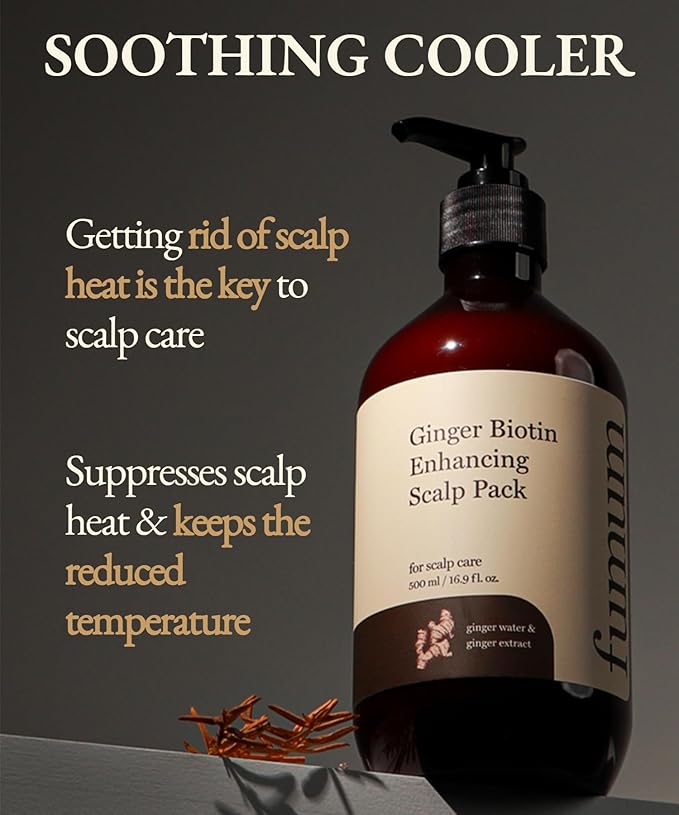 Fumum Ginger Biotin Enhancing Scalp Pack - 16.9oz/500ml, Nourishing, Effective for Healthy, Strong Hai and, Soothed Scalp in All Hair Types