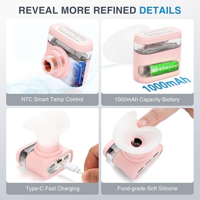 Eye Steamer for Dry Eyes Relief,Portable Electric Heated Steam Therapy Wand Machine with Moist Heat for Natural Tears Restore,Dry Eye Mist Sprayer with Warm Compress and 3 Level-Heat (Pink)