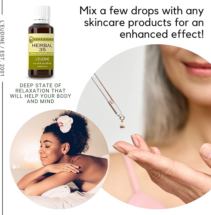 L’EUDINE Herbal 35 Essential Oil – Pack of 3 – 1fl oz Aromatherapy Oils – Eucalyptus and Mint Oil – Promotes Optimal Blood Circulation – Soothing and Calming Effect