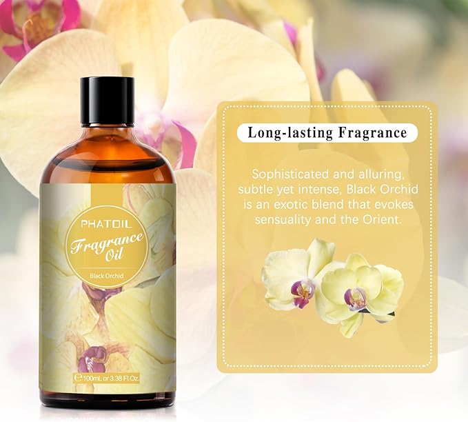3.38FL.OZ Black Orchid Fragrance Oils for Aromatherapy, Essential Oils for Diffusers for Home, Perfect for Diffuser, DIY Candle and Soap Making, DIY Scented Products - 100ml